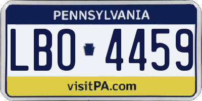 PA license plate LBO4459
