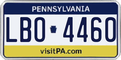 PA license plate LBO4460