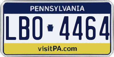 PA license plate LBO4464