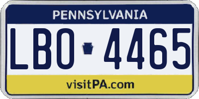 PA license plate LBO4465