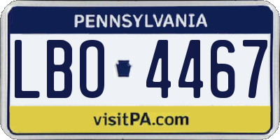 PA license plate LBO4467