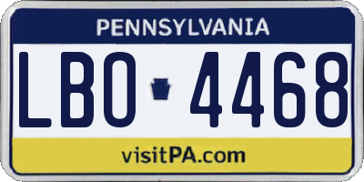 PA license plate LBO4468