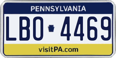 PA license plate LBO4469