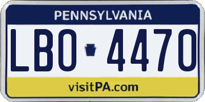PA license plate LBO4470