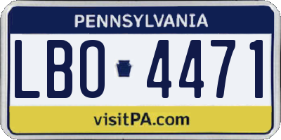 PA license plate LBO4471
