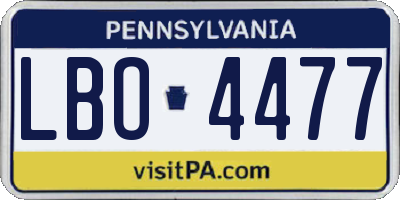 PA license plate LBO4477