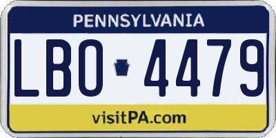 PA license plate LBO4479