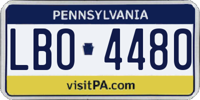 PA license plate LBO4480