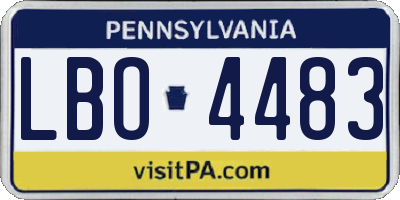 PA license plate LBO4483