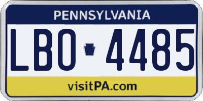 PA license plate LBO4485