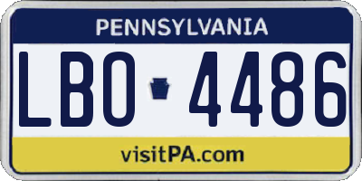 PA license plate LBO4486