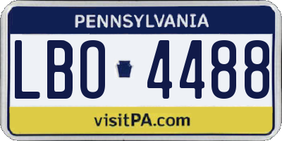 PA license plate LBO4488