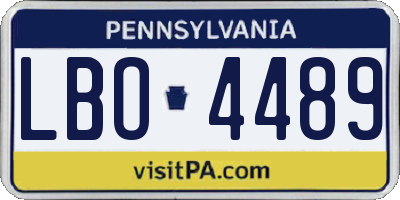 PA license plate LBO4489