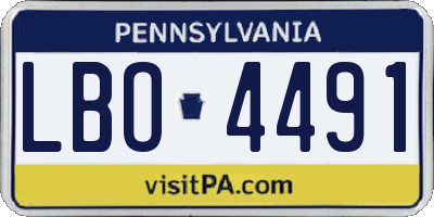 PA license plate LBO4491