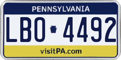 PA license plate LBO4492