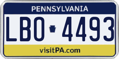 PA license plate LBO4493