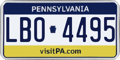 PA license plate LBO4495