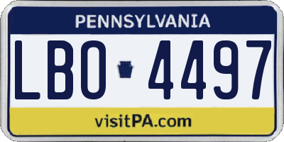 PA license plate LBO4497