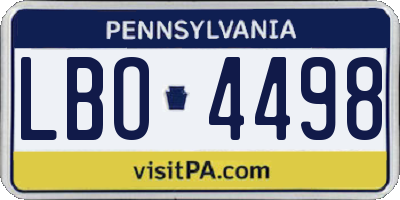 PA license plate LBO4498