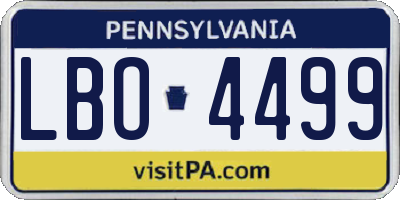 PA license plate LBO4499