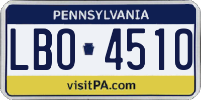 PA license plate LBO4510