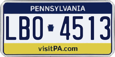 PA license plate LBO4513