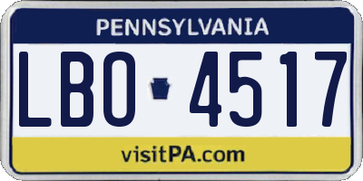 PA license plate LBO4517