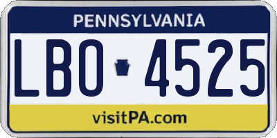 PA license plate LBO4525