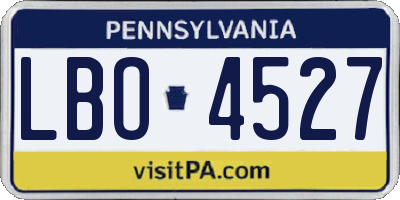 PA license plate LBO4527