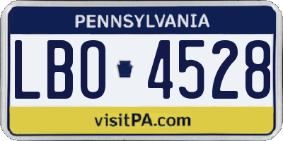 PA license plate LBO4528