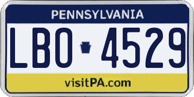 PA license plate LBO4529