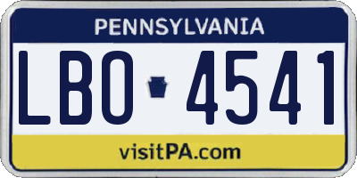 PA license plate LBO4541