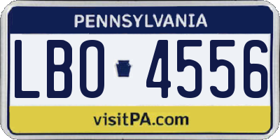 PA license plate LBO4556