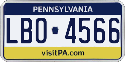 PA license plate LBO4566