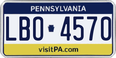 PA license plate LBO4570