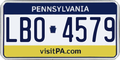 PA license plate LBO4579