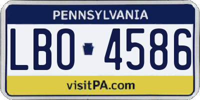 PA license plate LBO4586