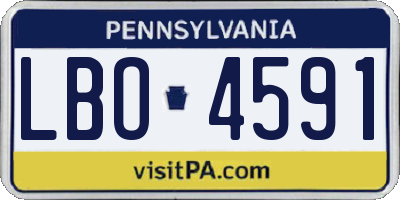PA license plate LBO4591