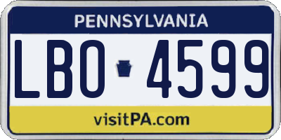PA license plate LBO4599