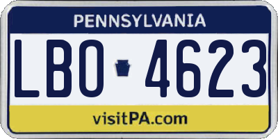 PA license plate LBO4623