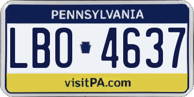 PA license plate LBO4637