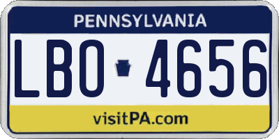 PA license plate LBO4656
