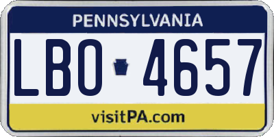 PA license plate LBO4657