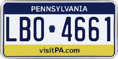 PA license plate LBO4661