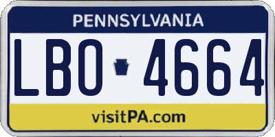 PA license plate LBO4664