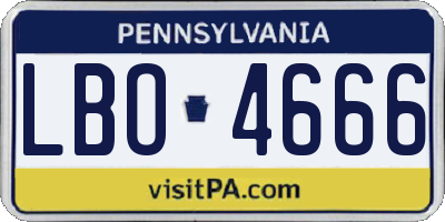 PA license plate LBO4666