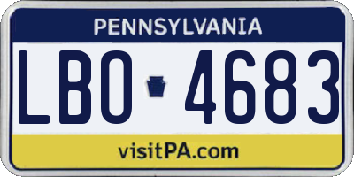 PA license plate LBO4683