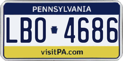 PA license plate LBO4686