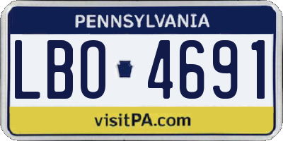 PA license plate LBO4691