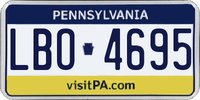 PA license plate LBO4695